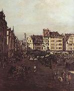 Bernardo Bellotto Ansicht von Dresden, Der Altmarkt von der Seegasse aus oil painting